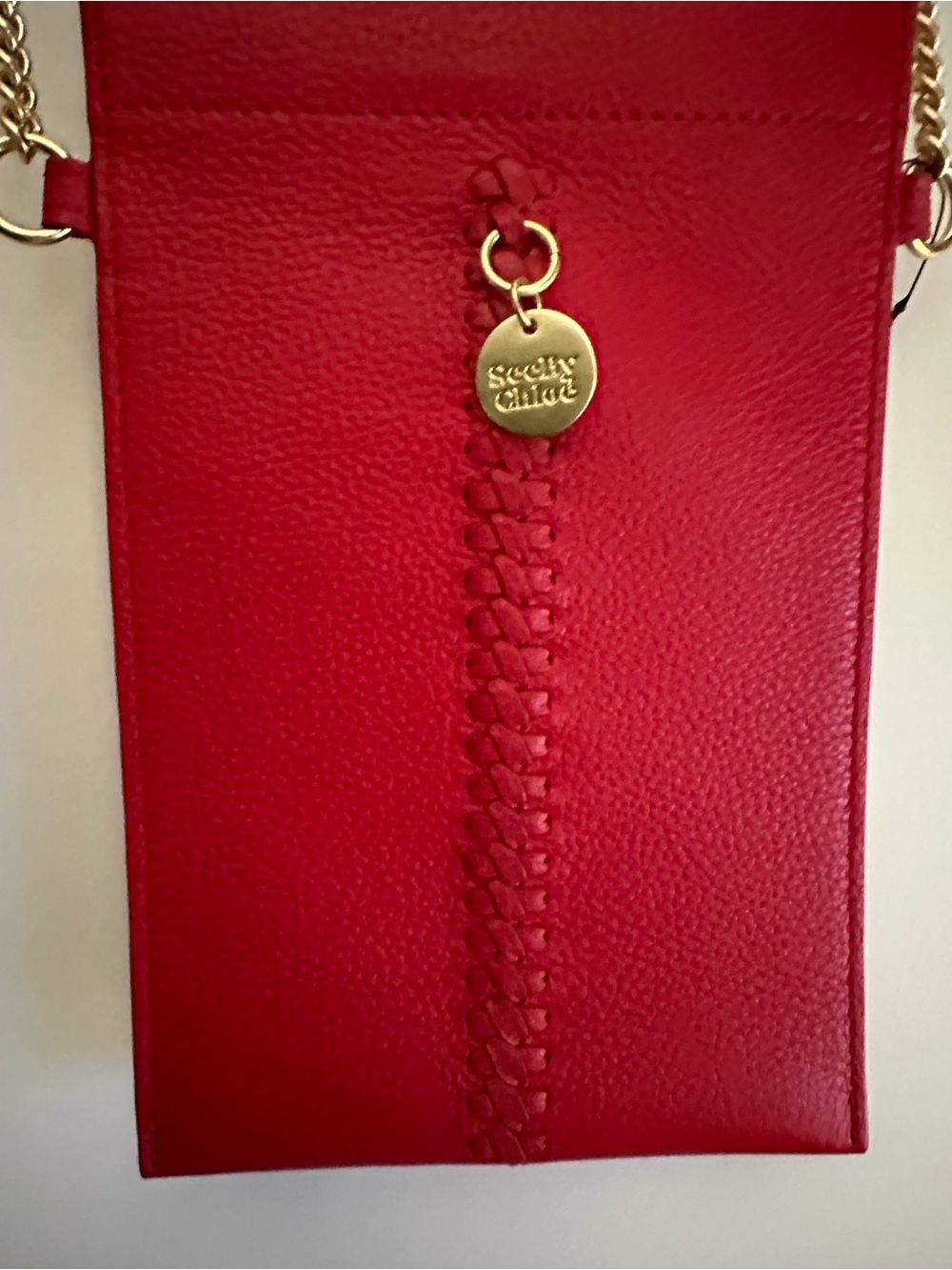 NWOT AUTHENTIC See by Chloé Red Tilda Crossbody,Chic Braided Phone Pouch -COA - Picture 8 of 14